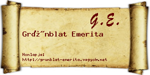 Grünblat Emerita névjegykártya